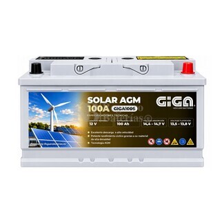 Bater�a Solar GIGA GN100 AGM 100Ah 12V | Alto Rendimiento